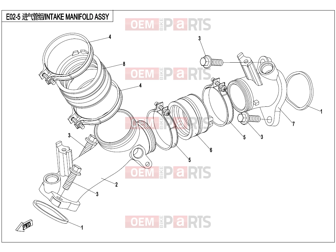 CFMOTO 2017 UTV UFORCE 800 (CF800UU-A) INTAKE MANIFOLD ASSY. - E02-5