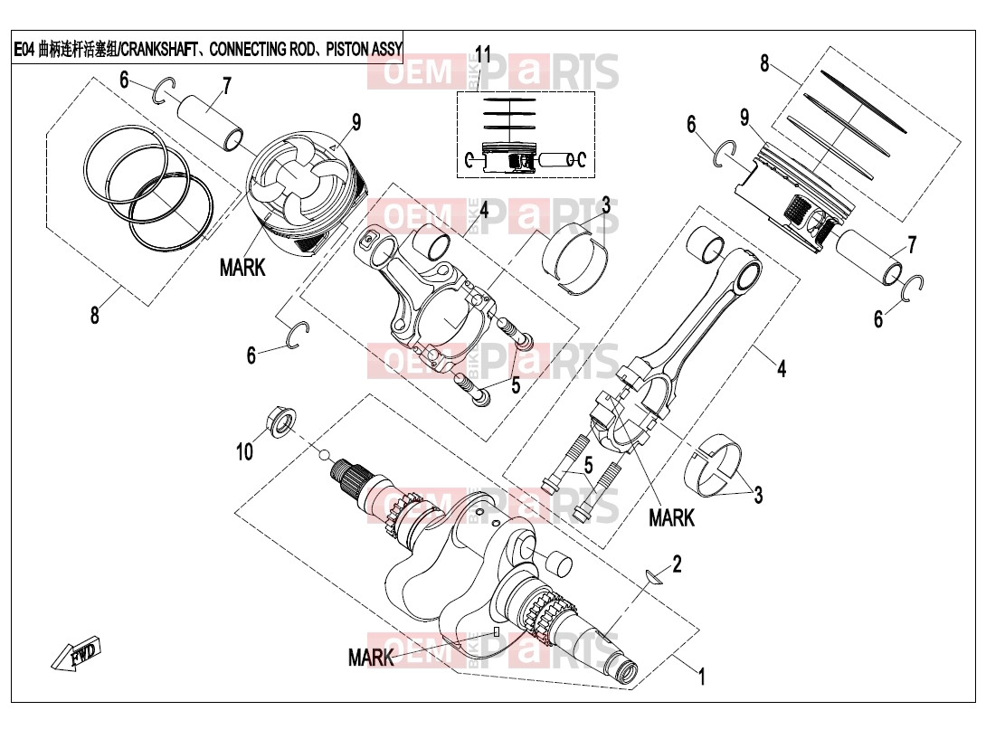 CFMOTO 2017 UTV UFORCE 800 (CF800UU-A) CRANKSHAFT @^ CONNETING GOD @^ PISTON ASSY - E04