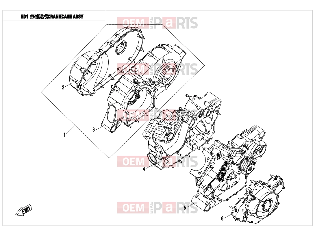 CFMOTO 2020 UTV UFORCE 800 (CF800UU-A) CRANKCASE ASSY. - E01