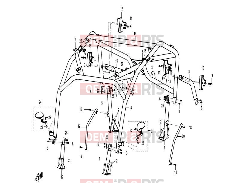 CFMOTO 2012 SSV ZFORCE 600 (CF600-3) CAB FRAME