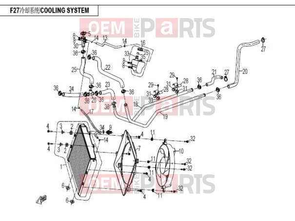 CFMOTO 2016 SSV ZFORCE 600 (CF600-3) COOLING SYSTEM