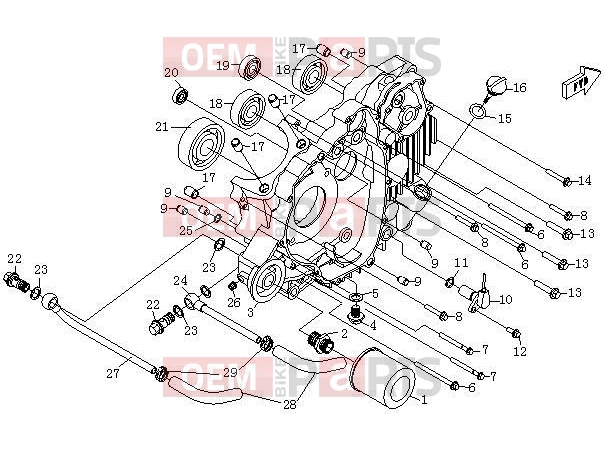 CFMOTO 2012 SSV ZFORCE 600 (CF625-3) LEFT CRANKCASE - E02