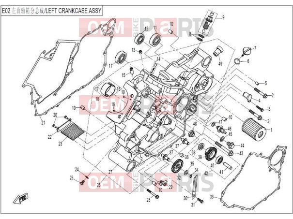 CFMOTO 2012 SSV ZFORCE 800 (CF800) LEFT CRANKCASE ASSY - E01-1