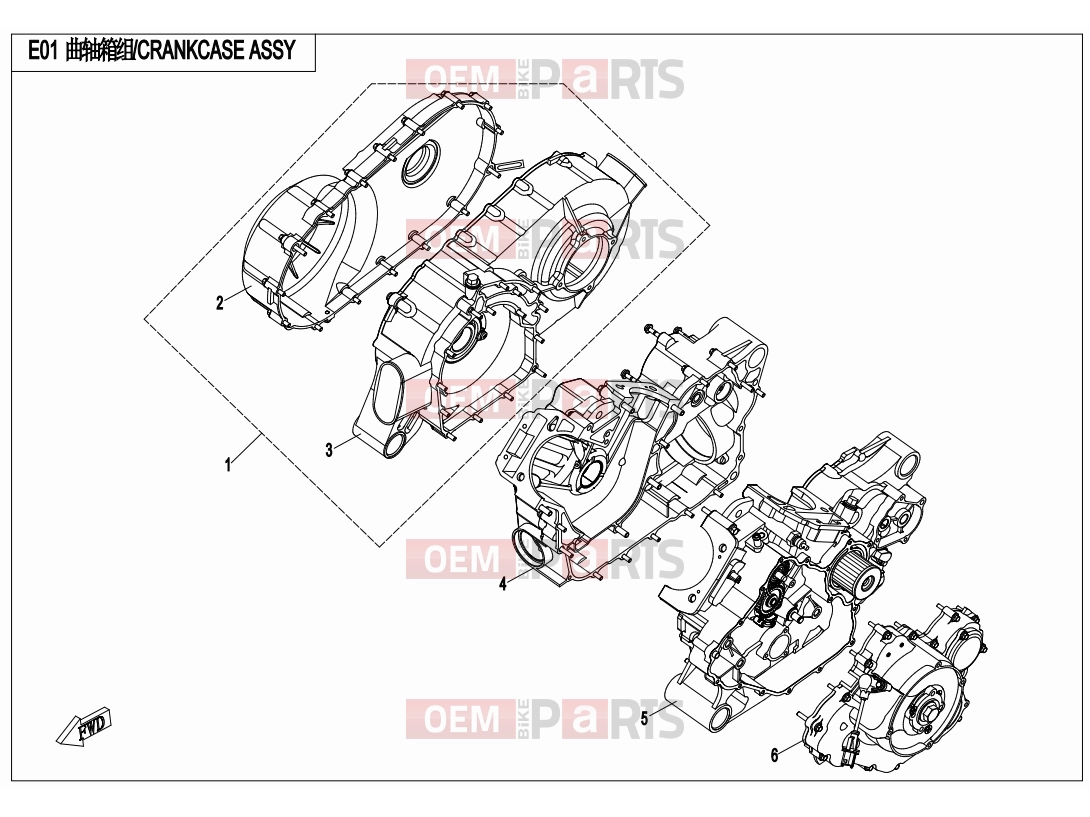 CFMOTO 2015 SSV ZFORCE 800 (CF800) CRANKCASE ASSY - E01