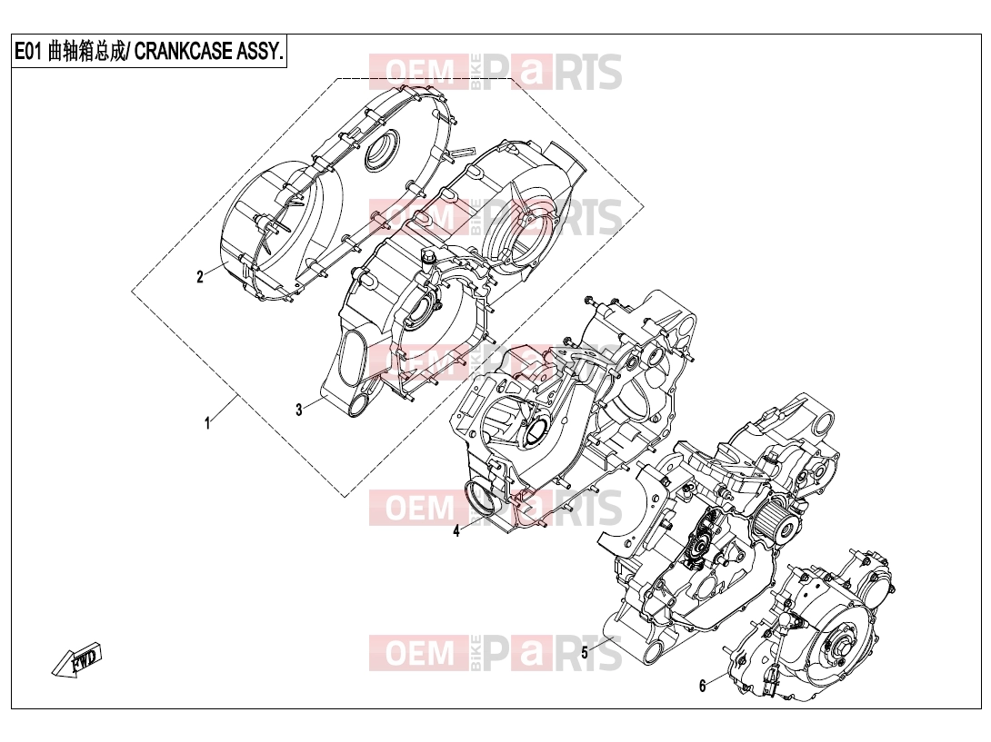 CFMOTO 2017 SSV ZFORCE 800 (CF800) CRANKCASE ASSY. - E01