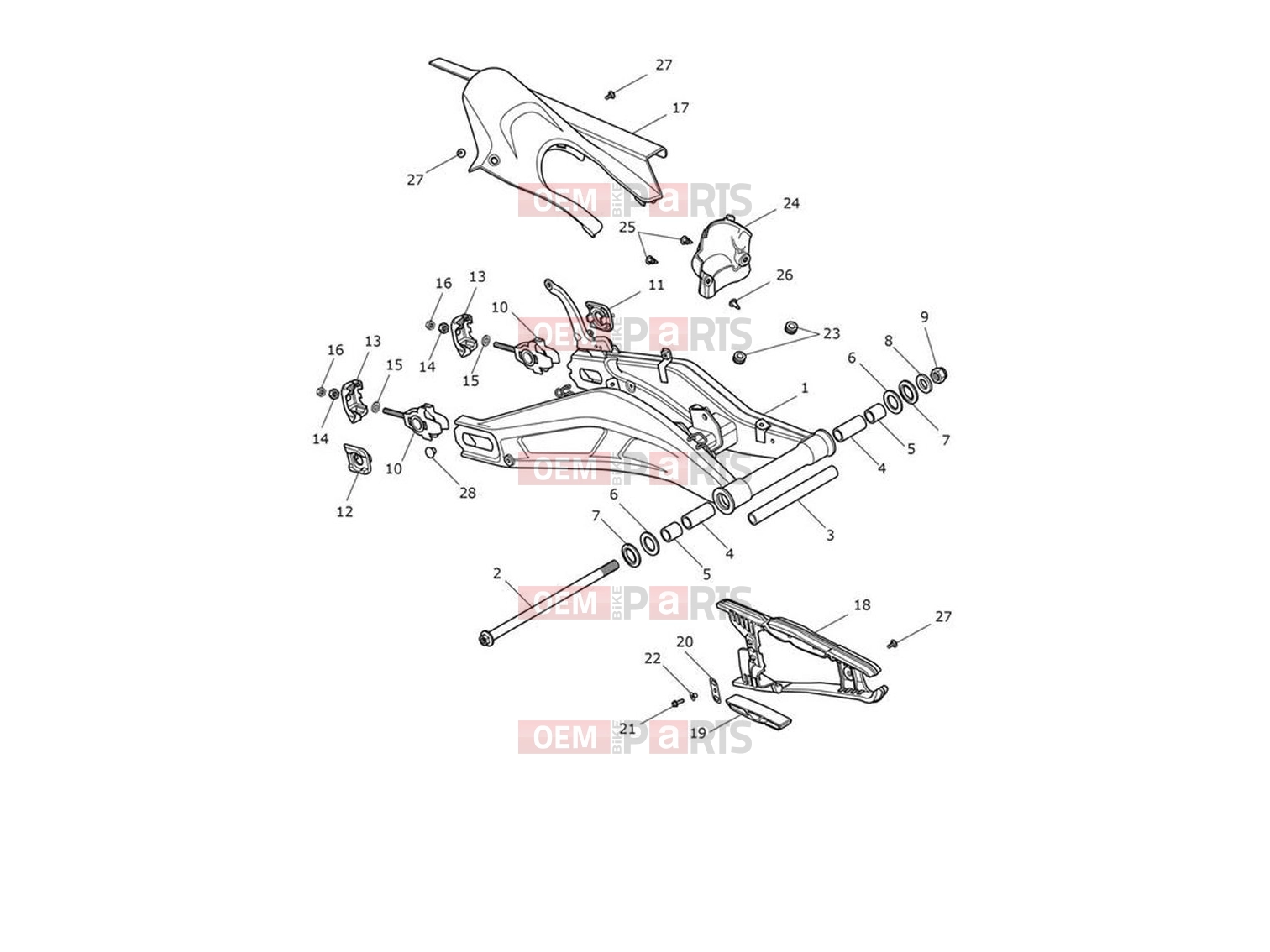 Triumph 2024 Trident 660 Swingarm Assembly