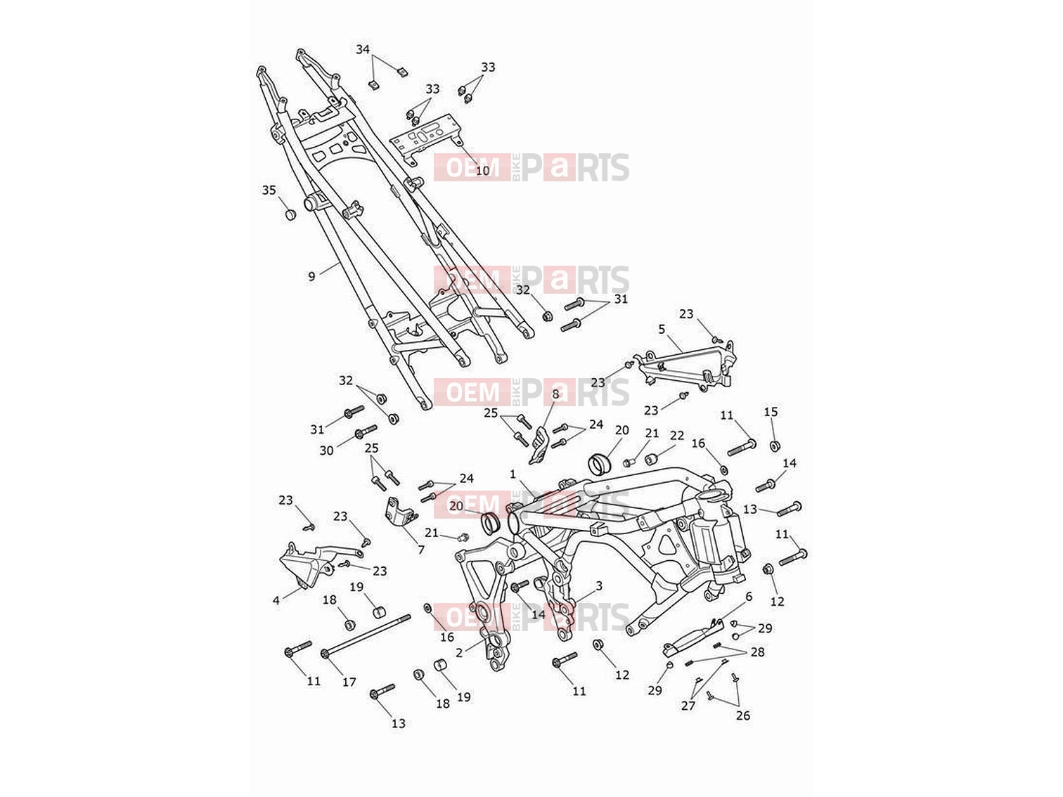 Triumph 2024 Tiger 1200 GT Pro Frame & subframe