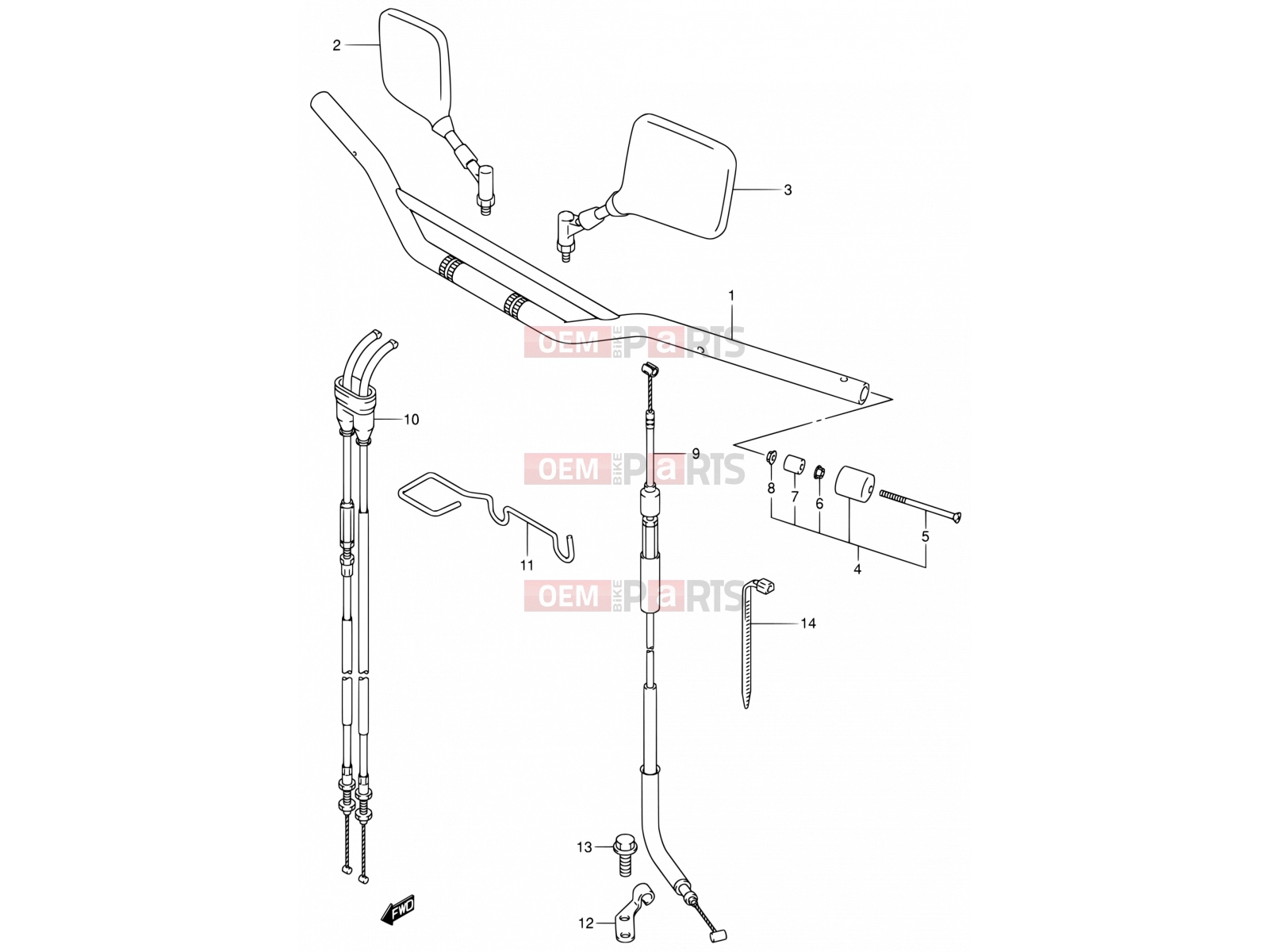 SUZUKI DR-Z400S Y (2000) (E02) 40 - HANDLEBAR