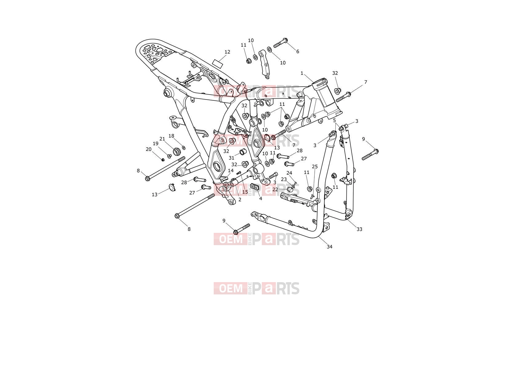 Triumph 2024 SCRAMBLER 1200 X Main Frame Assembly