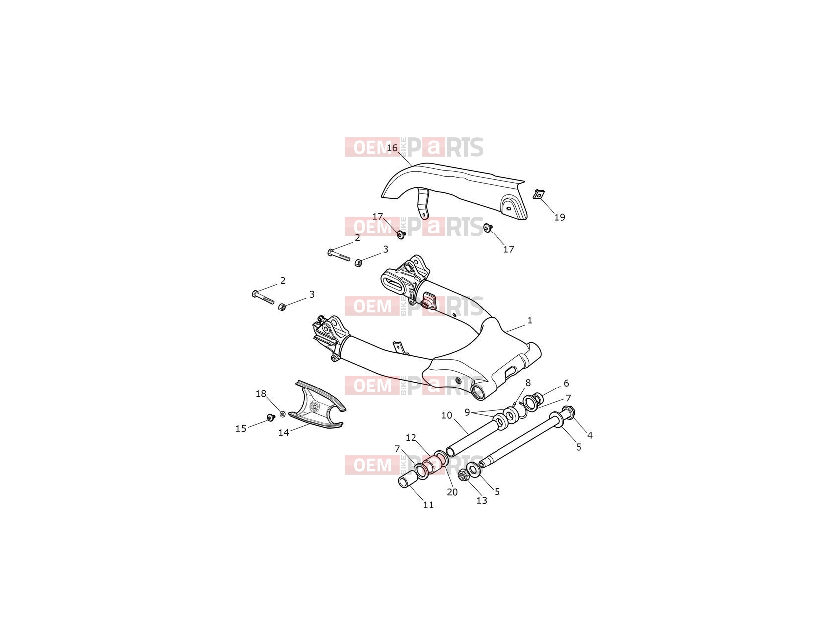 Triumph 2023 Thruxton RS Swingarm Assembly