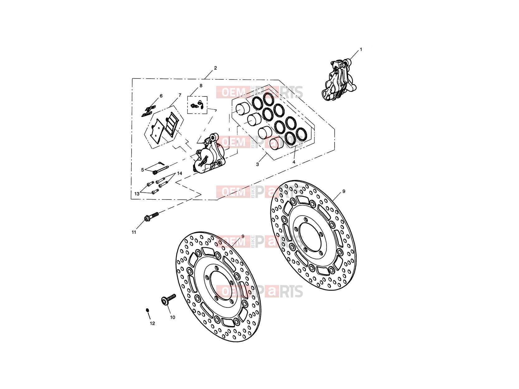 Triumph 2013 ROCKET III, CLASSIC & ROADSTER Front Brake Caliper & Discs