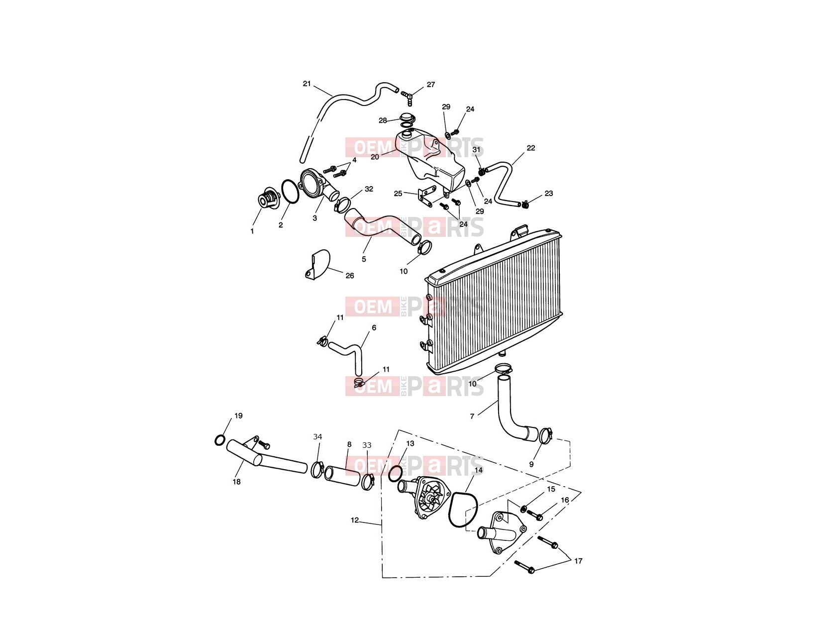 Triumph 2018 ROCKET III, CLASSIC & ROADSTER Cooling System