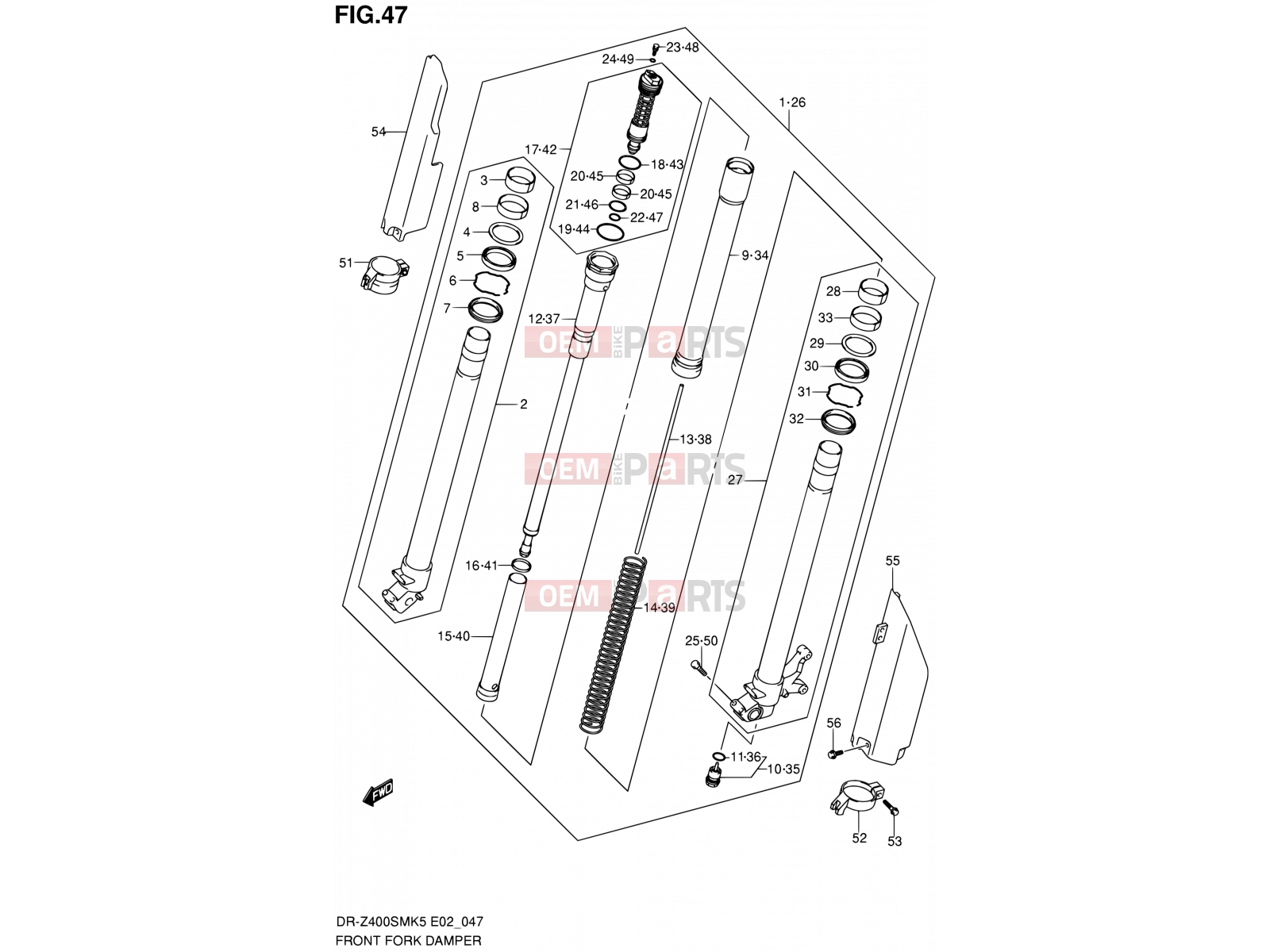 SUZUKI DR-Z400SM K5 (2005) (E19) 47 - FRONT FORK DAMPER
