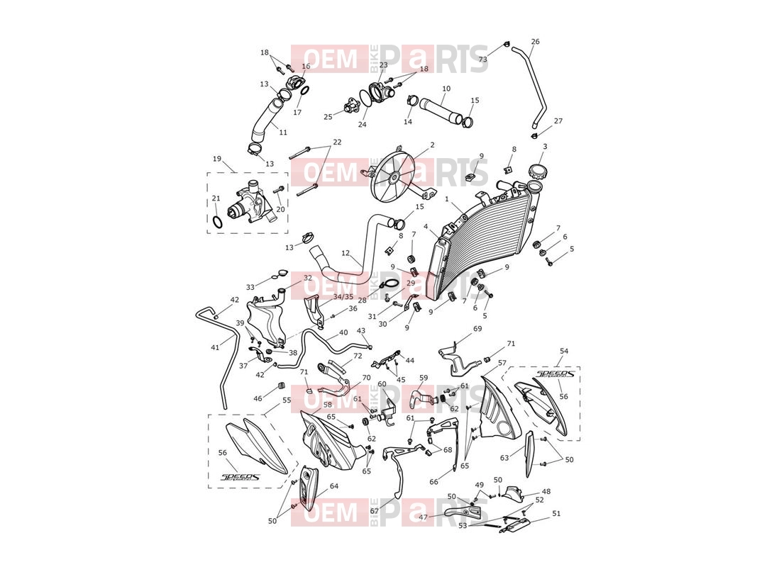 Triumph 2017 SPEED TRIPLE S 735438 > Cooling System