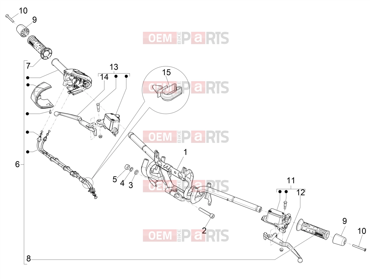 PIAGGIO Beverly 310 25° Anniversario (EU) Handlebars/Steering » Handlebars - Master cil.