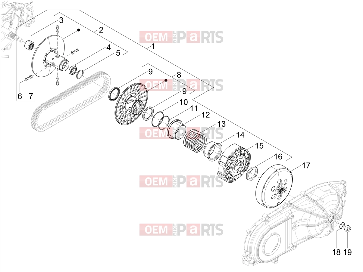 PIAGGIO Beverly 310 Classic-Sport (EU) Engine » Driven pulley