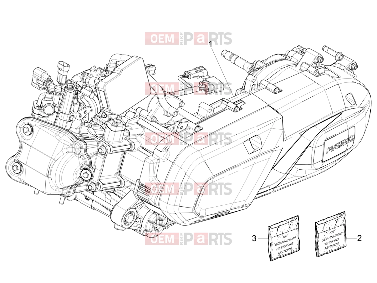 PIAGGIO Beverly 400 Classic-Sport (EU) Engine » Engine assembly