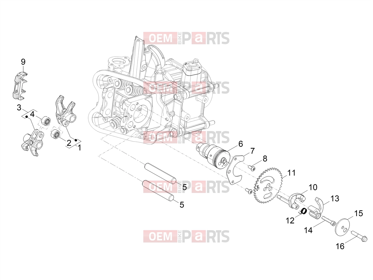 PIAGGIO Beverly 400 Classic-Sport (EU) Engine » Rocking levers support unit