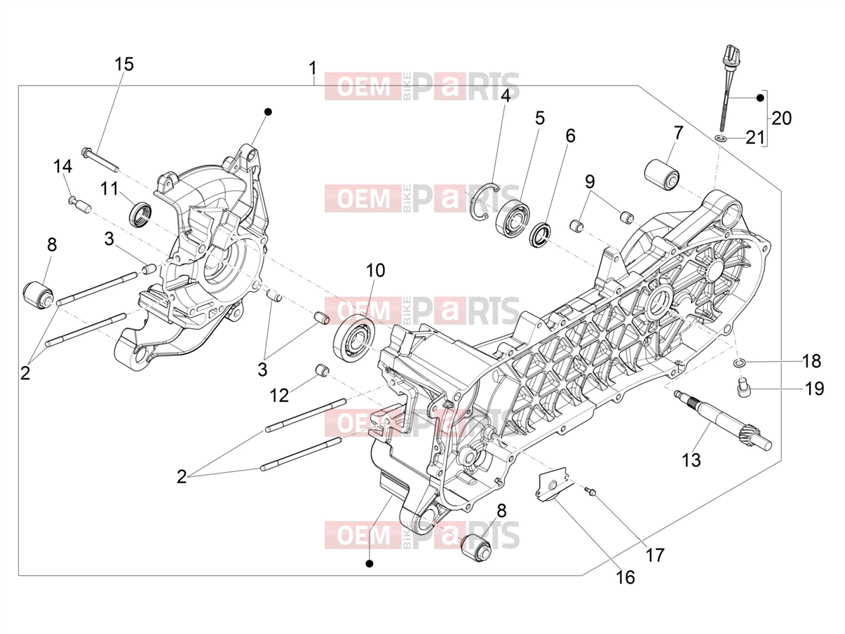 PIAGGIO Liberty 50 (EU) Engine » CRANKCASE