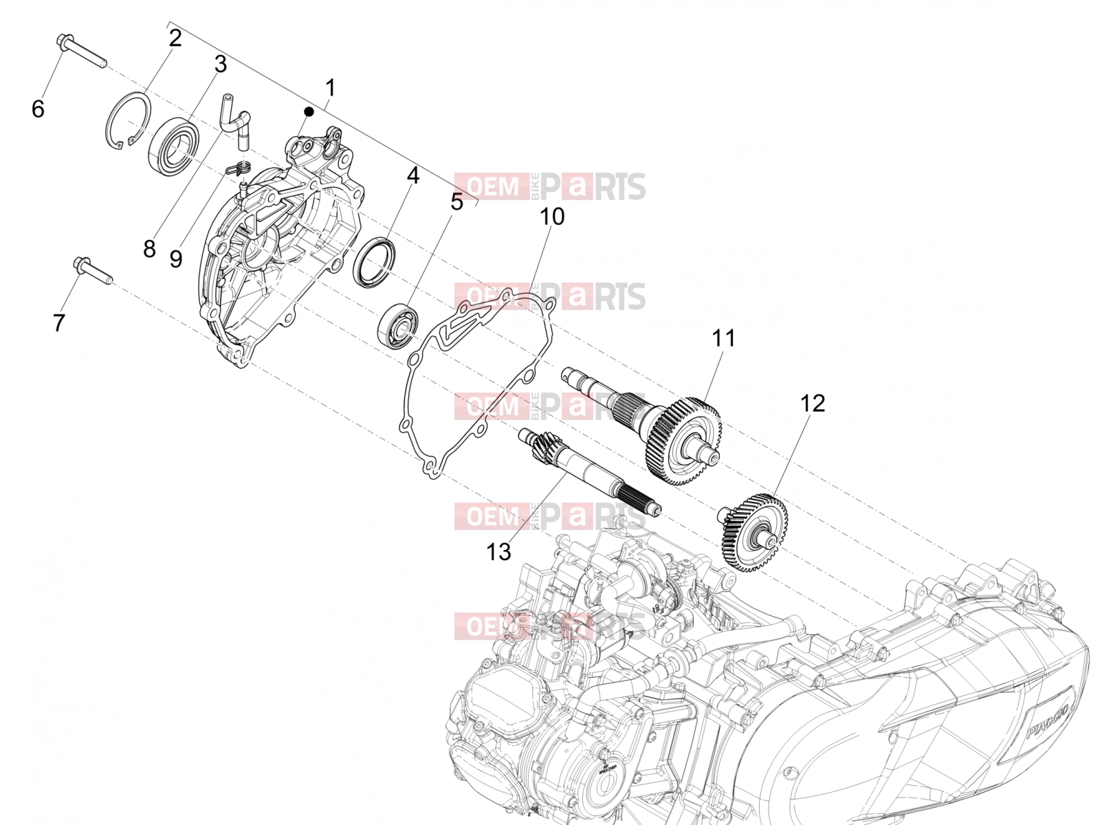 PIAGGIO Medley 200 (EU) Engine » Reduction unit