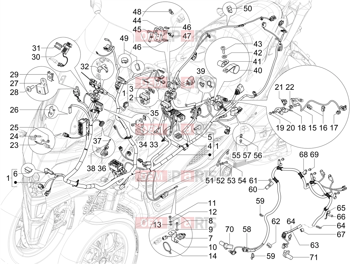 PIAGGIO MP3 310 Sport E5+ (EU) Electrical system » Main cable harness