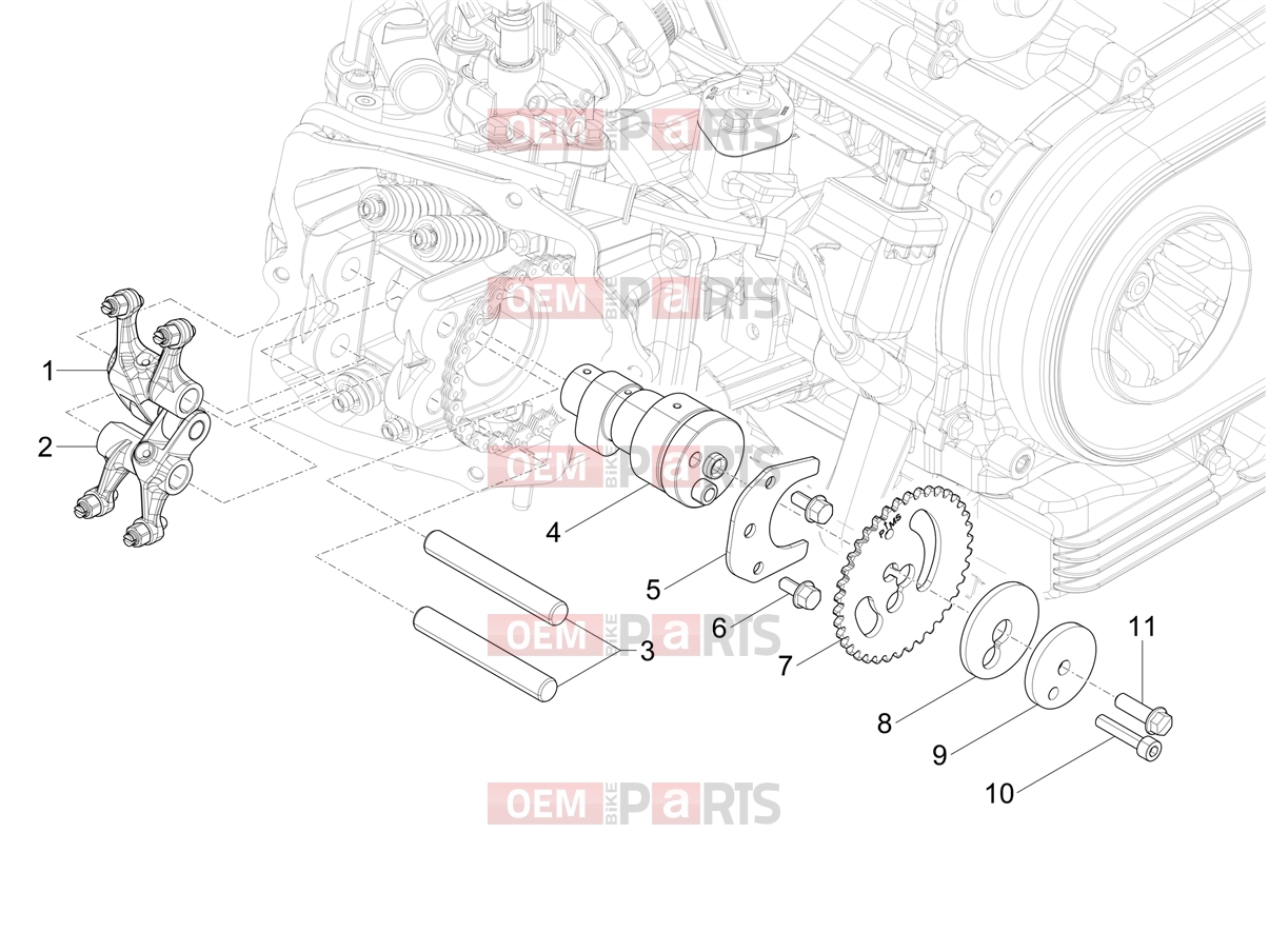 PIAGGIO MP3 310 Sport E5+ (EU) Engine » Rocking levers support unit