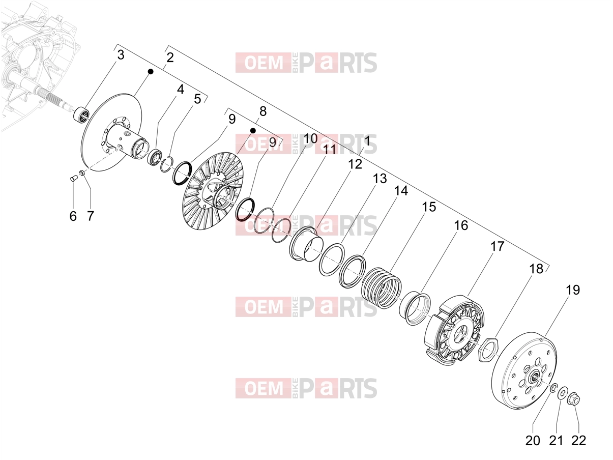PIAGGIO MP3 MAXI 530 HPE E5+ Exclusive (EU) Engine » Driven pulley