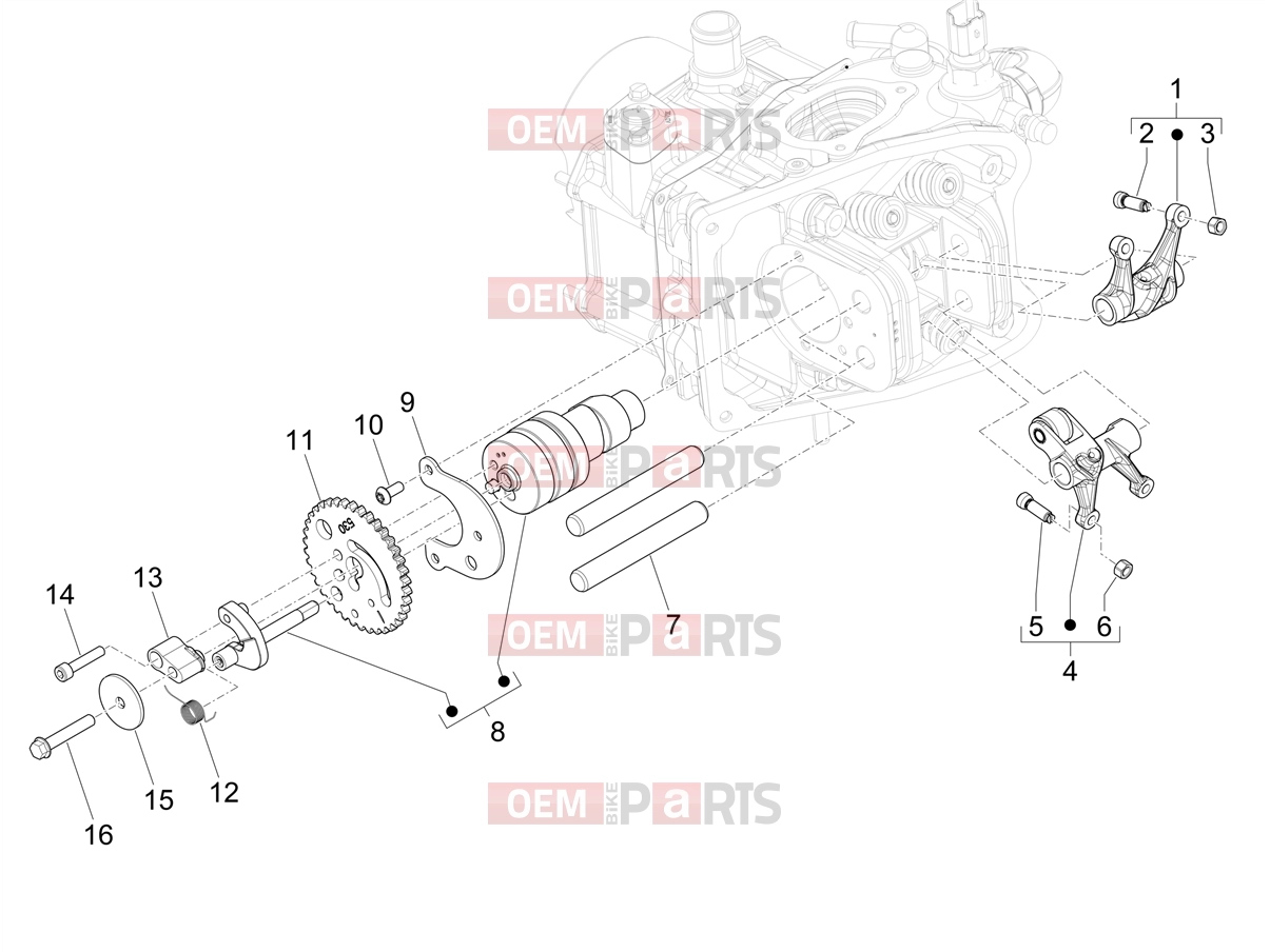PIAGGIO MP3 MAXI 530 HPE E5+ Exclusive (EU) Engine » Rocking levers support unit