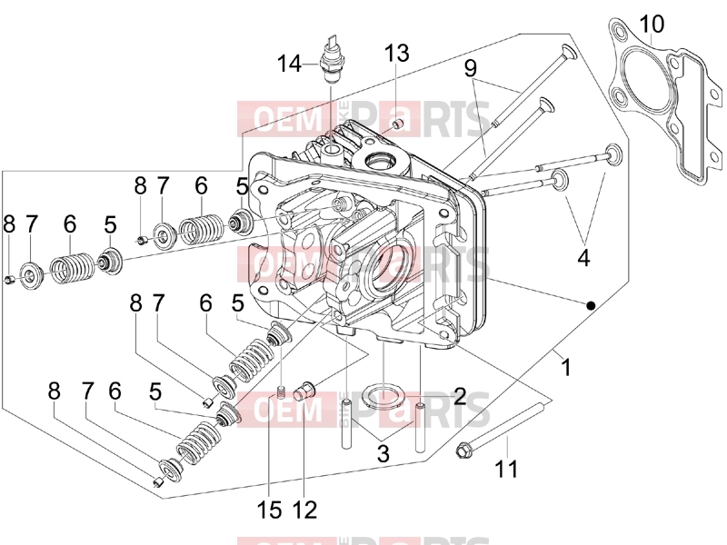 PIAGGIO Typhoon 50 4T E2 (CA, US) Engine » Head unit - Valve