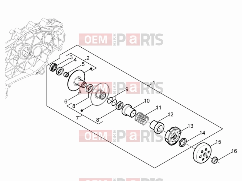 PIAGGIO Typhoon 50 4T E2 (CA, US) Engine » Driven pulley