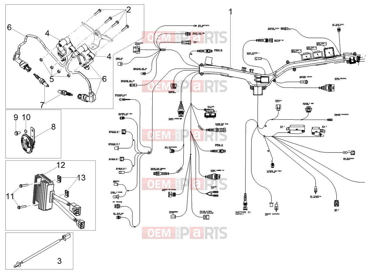 MOTOGUZZI V85 TT Strada (EU) Electrical systems » Front electrical system