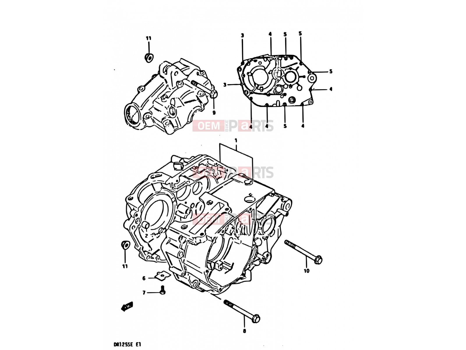 SUZUKI DR125S E (1984) 3 - CRANKCASE
