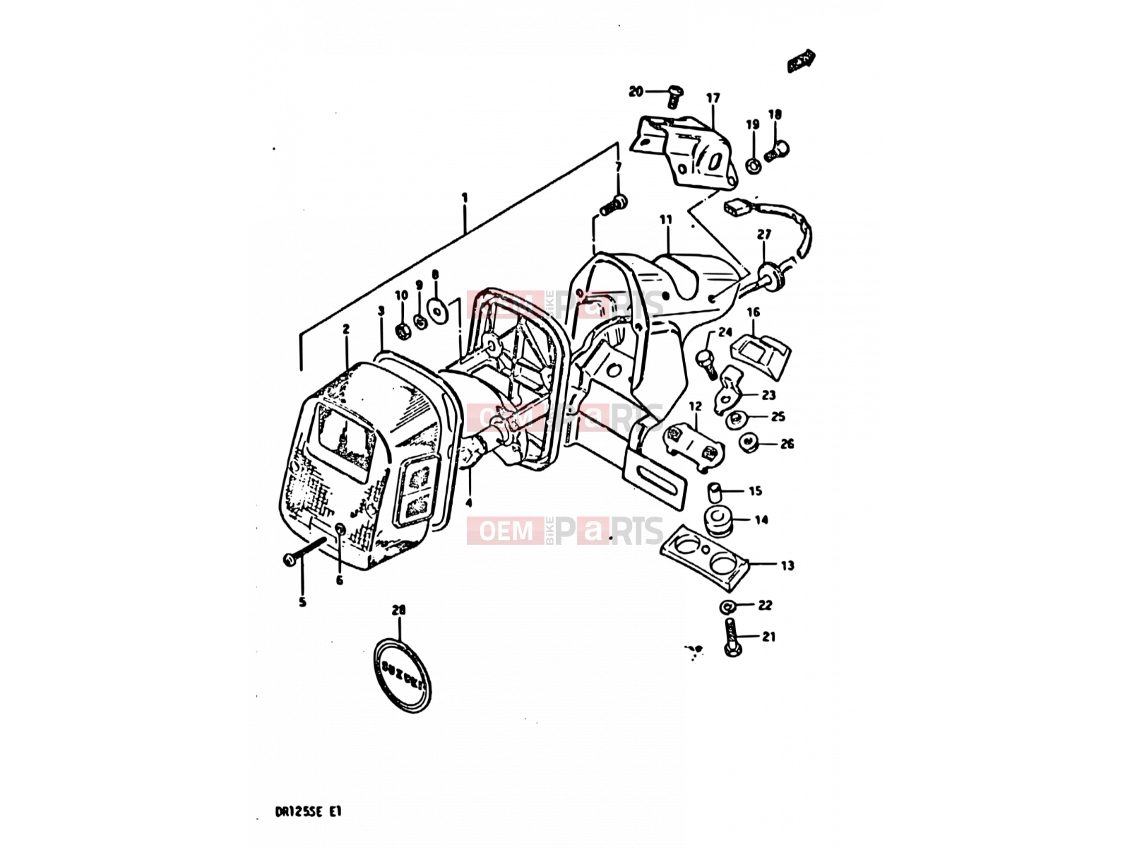 SUZUKI DR125S E (1984) 28 - REAR COMBINATION LAMP (E02, E18)