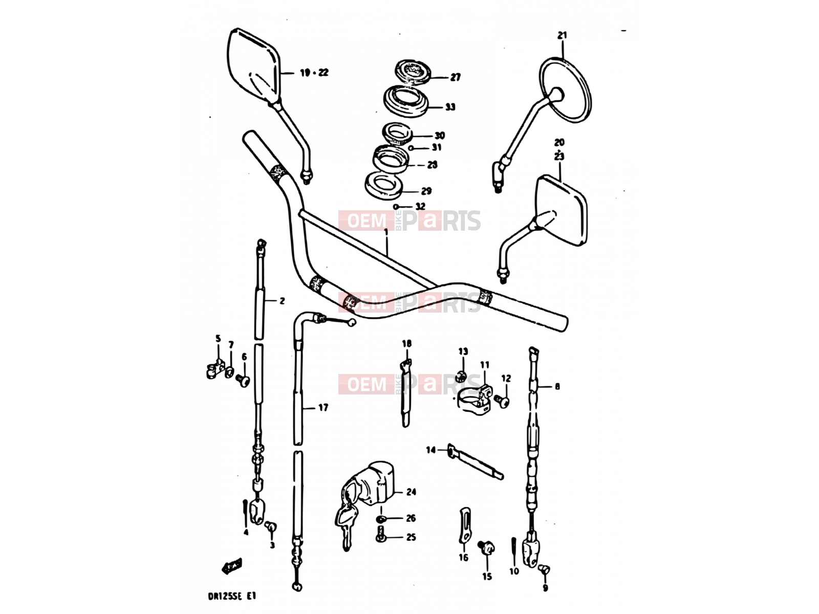 SUZUKI DR125S E (1984) 42 - HANDLEBAR