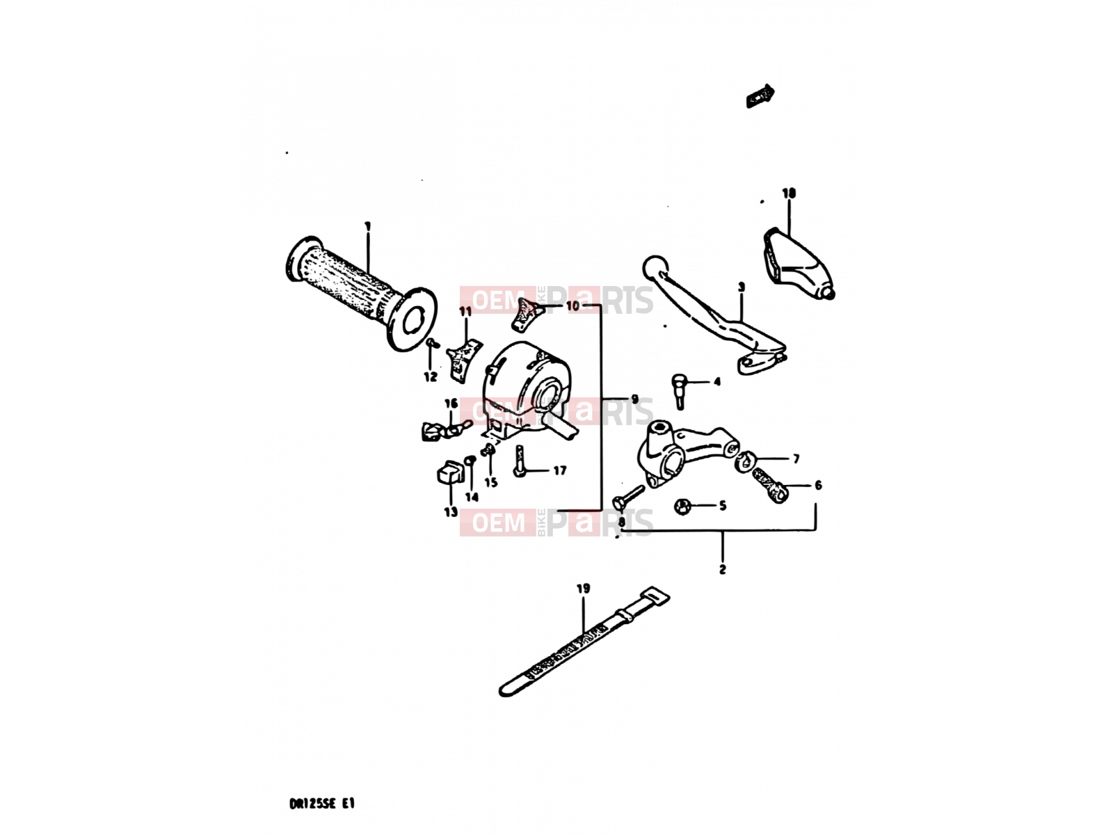 SUZUKI DR125S E (1984) 45 - LEFT MANOLE SWITCH