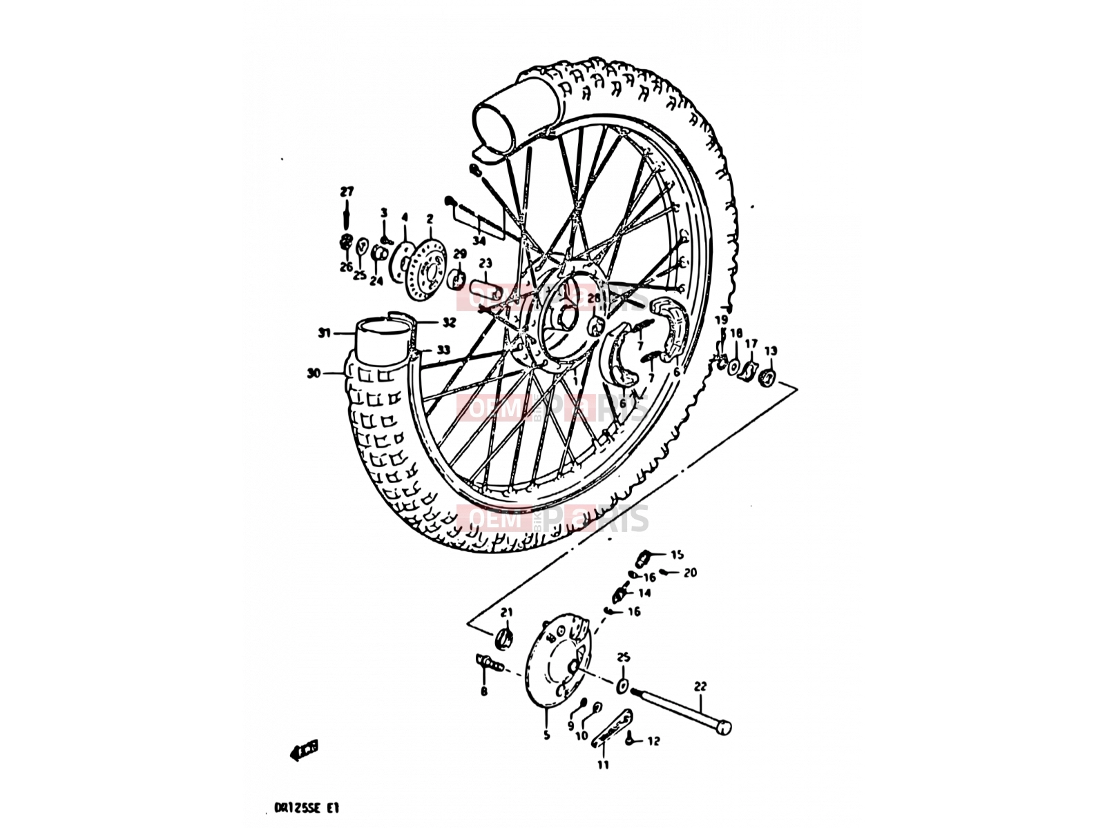 SUZUKI DR125S E (1984) 41 - FRONT WHEEL