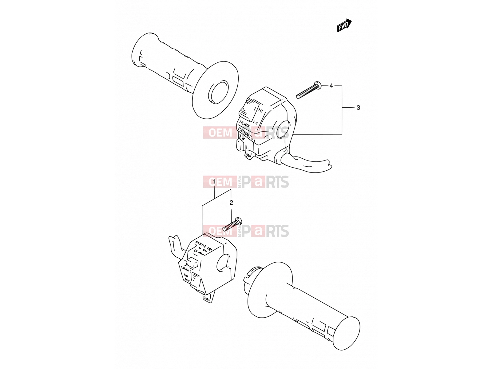 SUZUKI DR125SE S (1995) (E04) 25 - HANDLE SWITCH