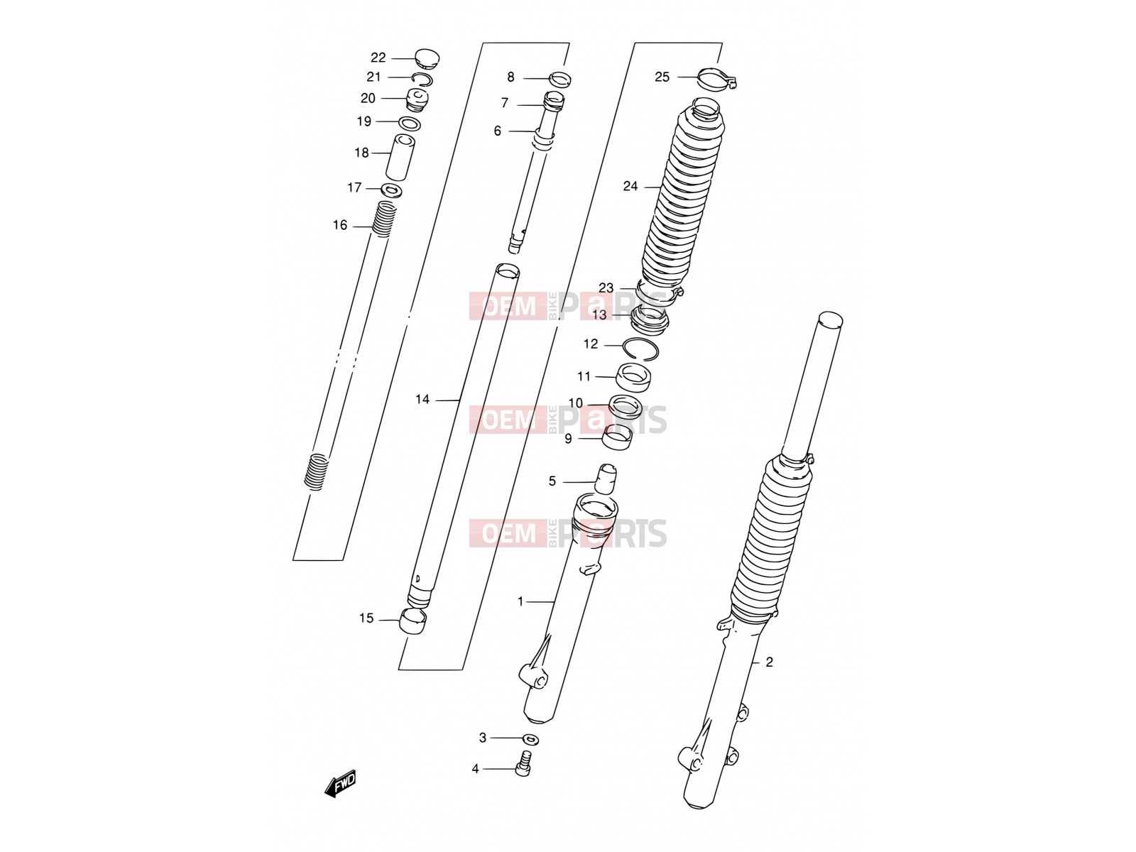 SUZUKI DR125SE S (1995) (E04) 40 - FRONT DAMPER