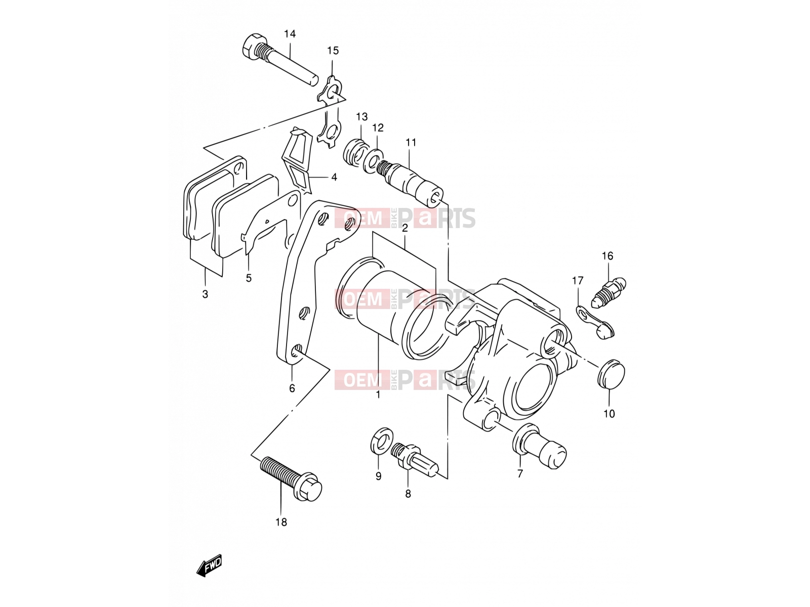 SUZUKI DR125SE S (1995) (E04) 43 - FRONT CALIPER