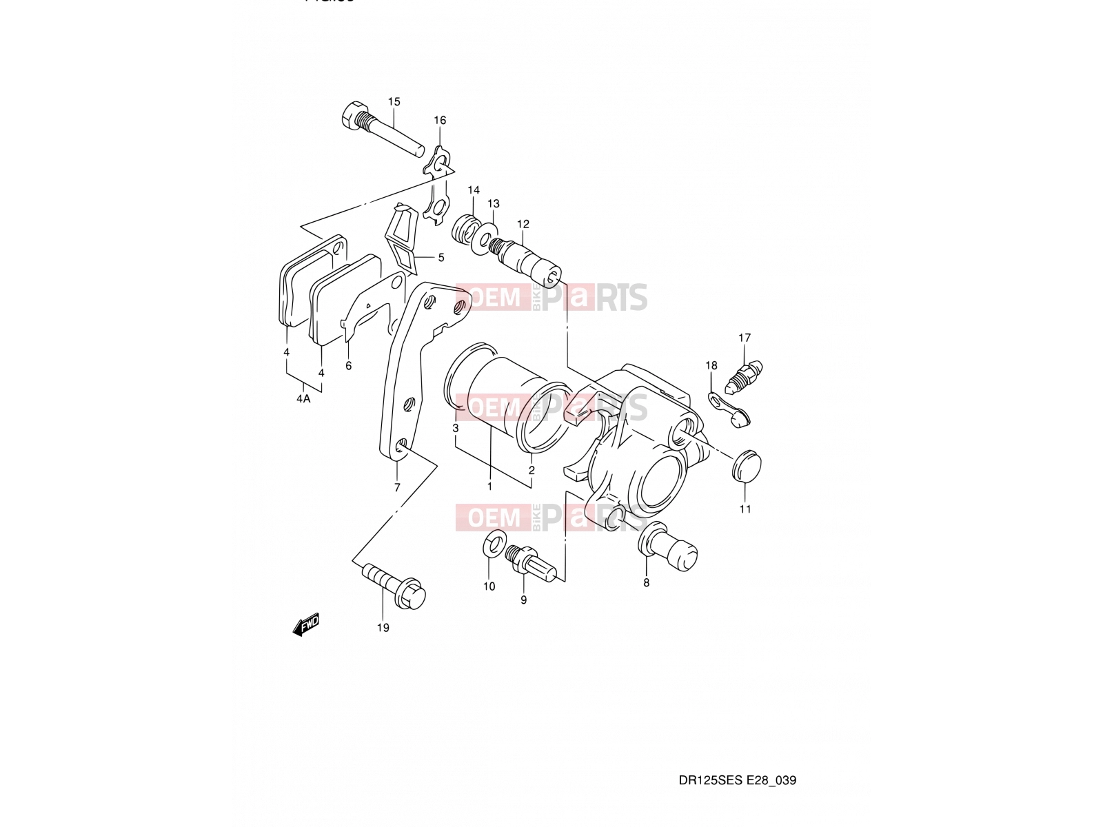 SUZUKI DR125SE R (1994) (E28) 39 - FRONT CALIPER