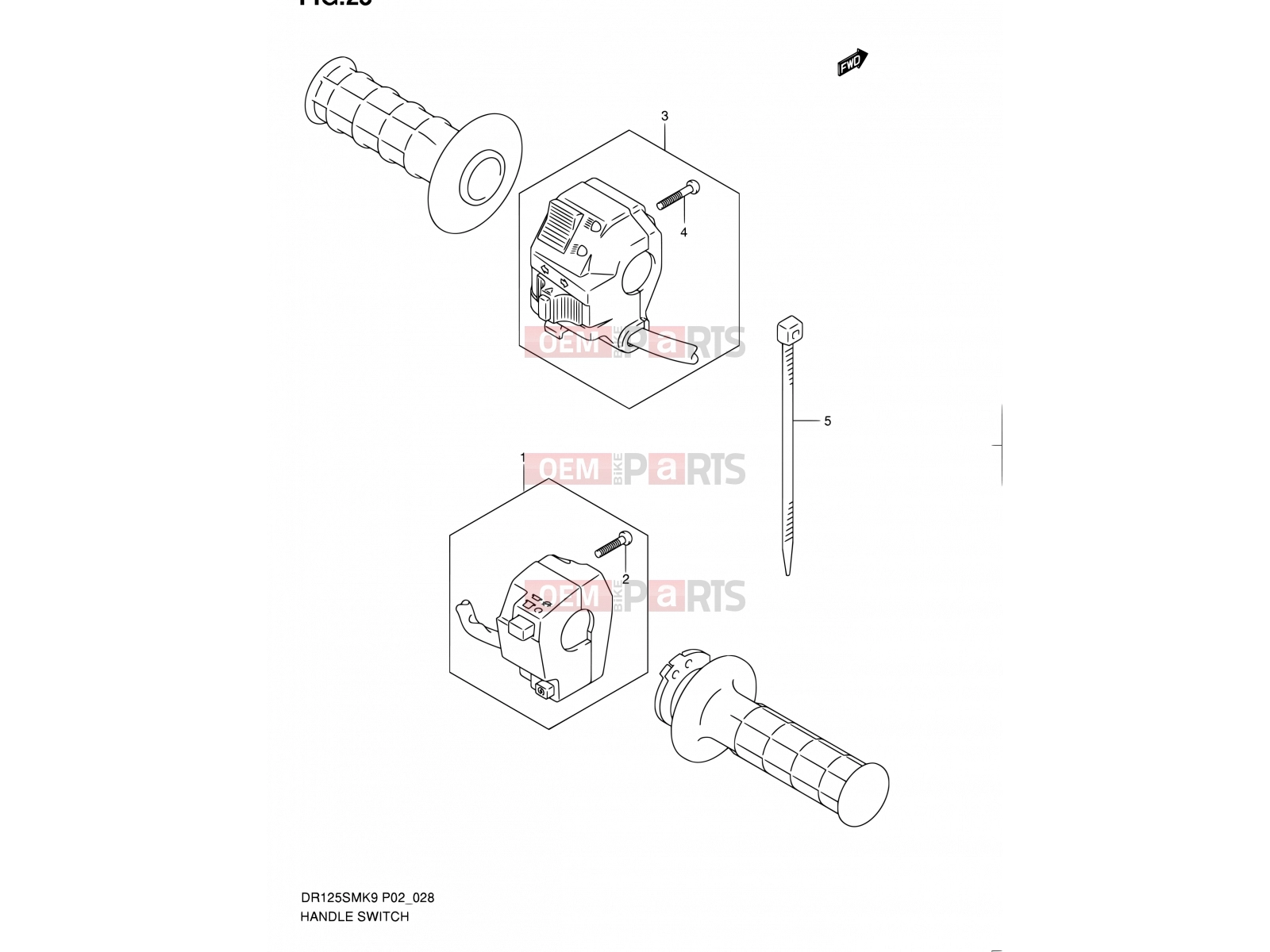SUZUKI DR125SM K9 (2009) (E02) 28 - HANDLE SWITCH