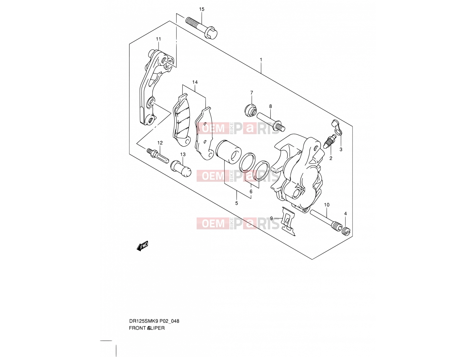 SUZUKI DR125SM K9 (2009) (E02) 48 - FRONT CALIPER