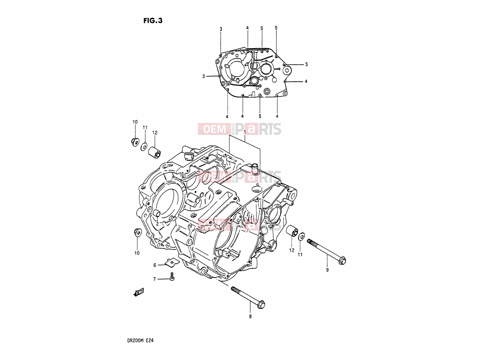 SUZUKI DR200 H (1987) 3 - CRANKCASE