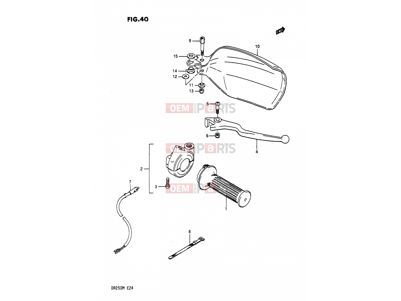 SUZUKI DR200 J (1988) 40 - RIGHT HANDLE SWITCH
