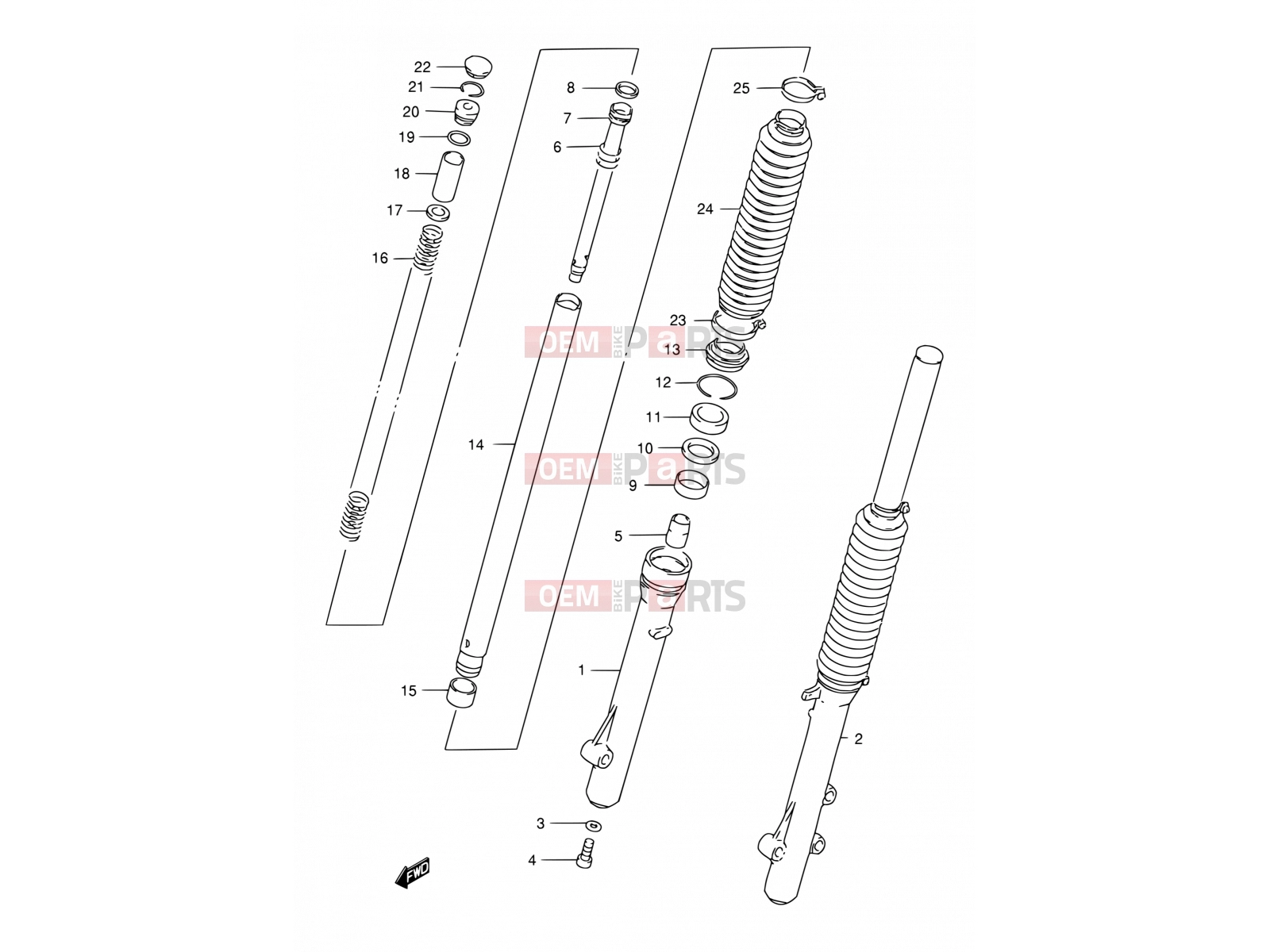 SUZUKI DR200SE S (1995) 39 - FRONT DAMPER
