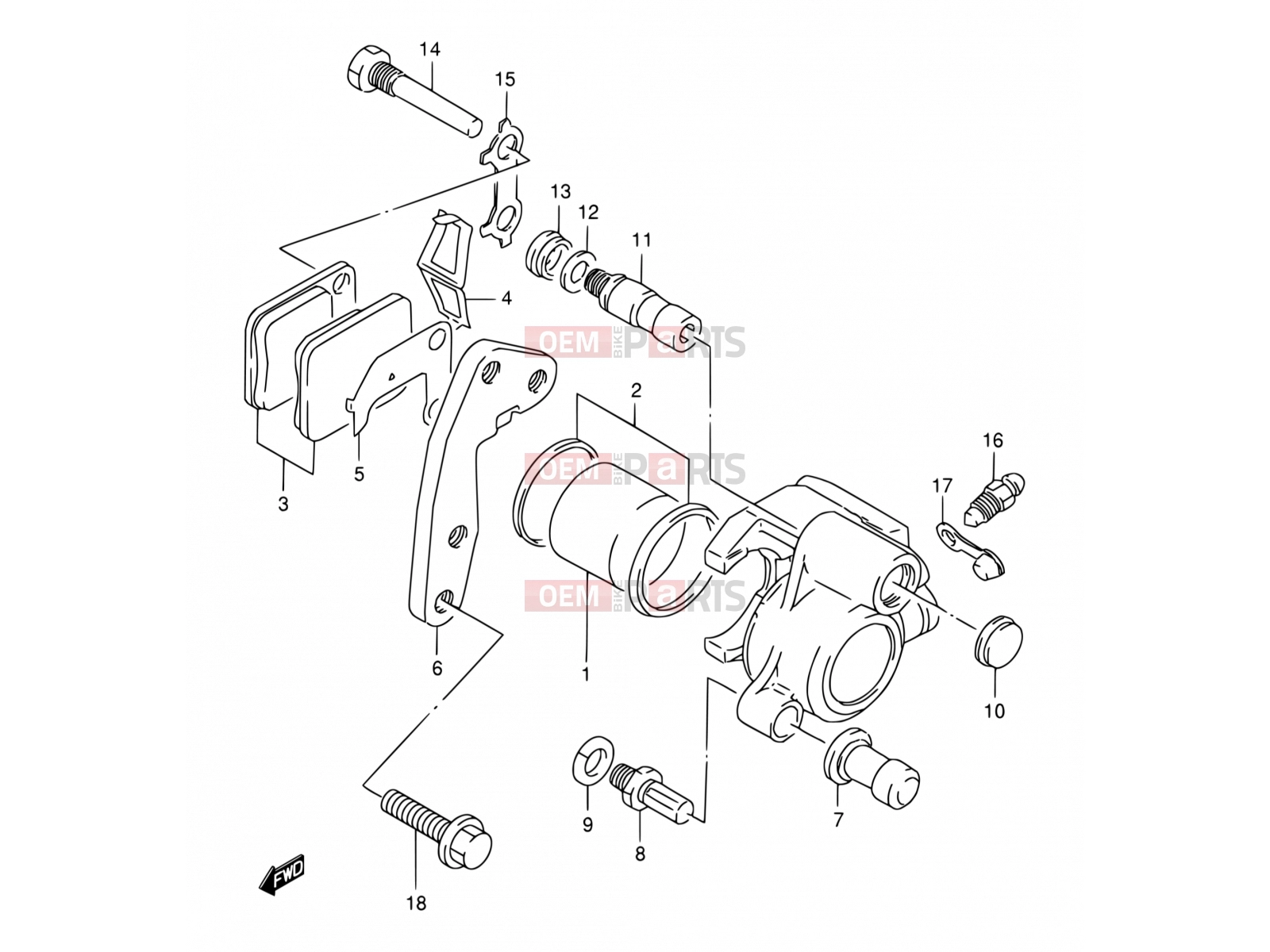 SUZUKI DR200SE V (1997) 42 - FRONT CALIPER