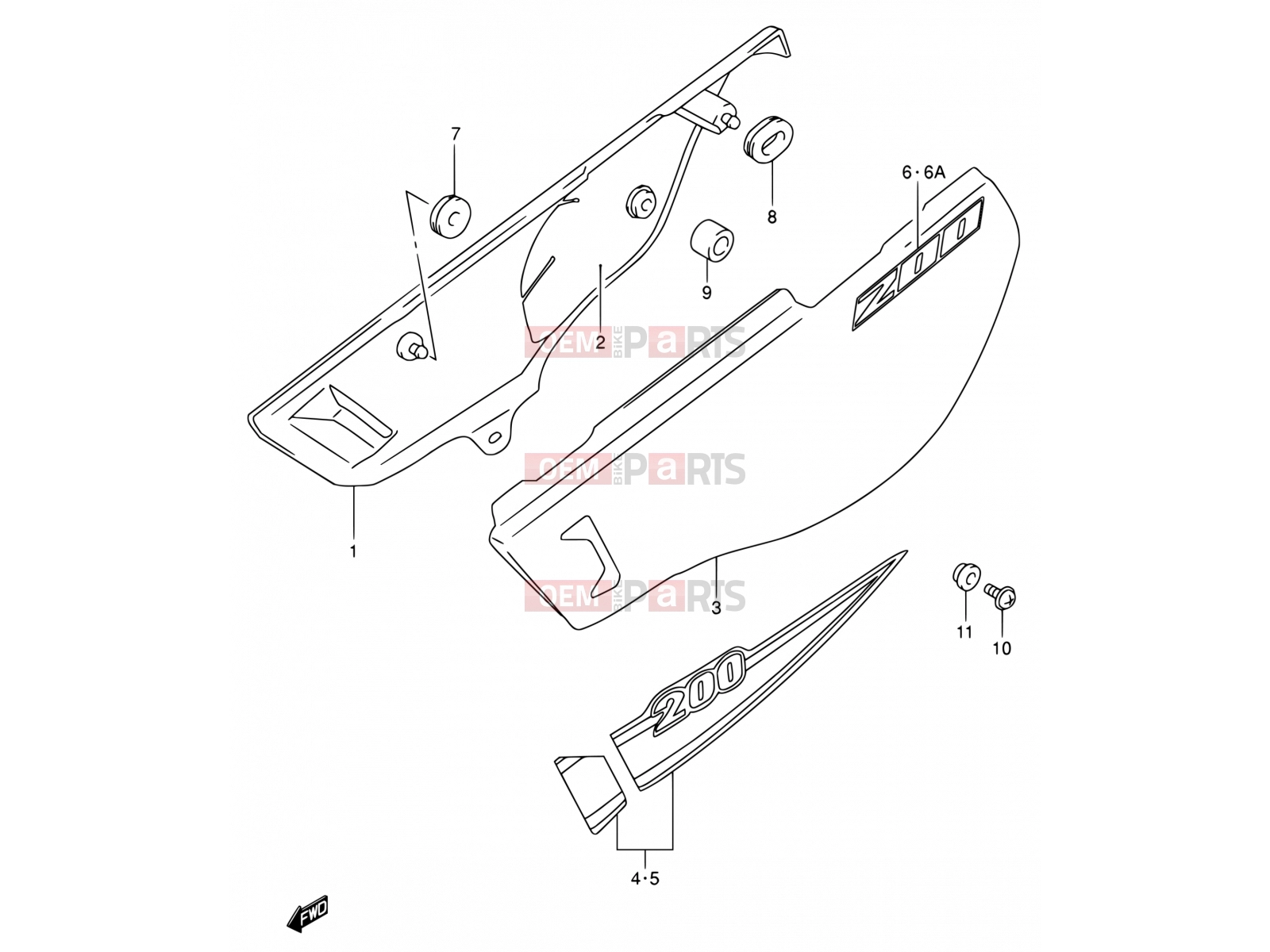 SUZUKI DR200SE K2 (2002) (E03,E28,E33) 32 - FRAME COVER