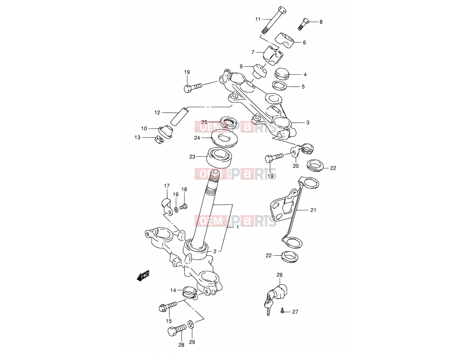 SUZUKI DR200SE K2 (2002) (E03,E28,E33) 41 - STEERING STEM