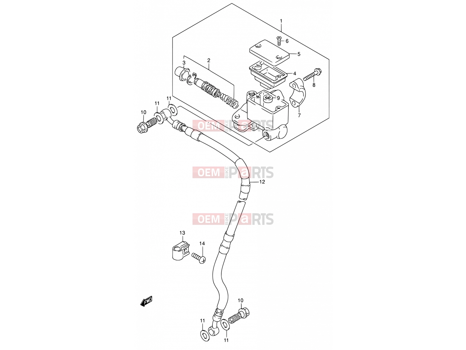 SUZUKI DR200SE K2 (2002) (E03,E28,E33) 44 - FRONT MASTER CYLINDER
