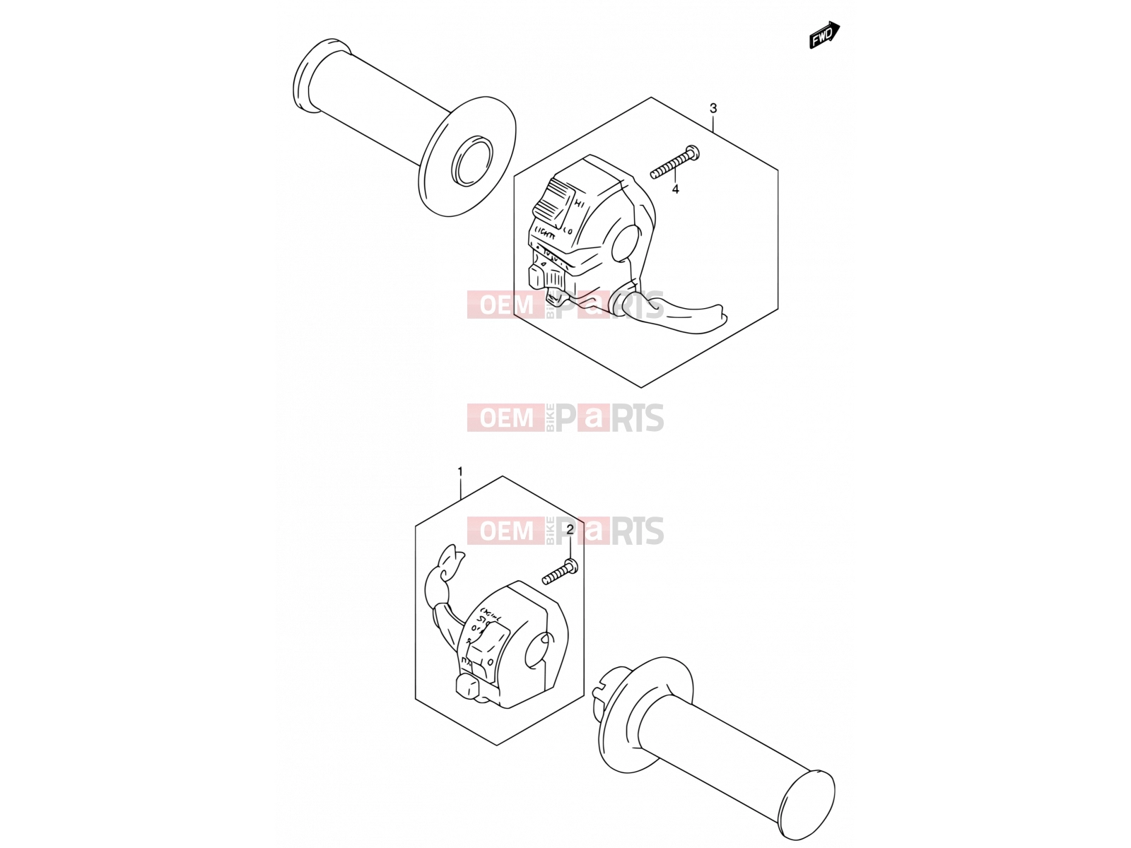 SUZUKI DR200SE K5 (2005) (E03,E28,E33) 25 - HANDLE SWITCH